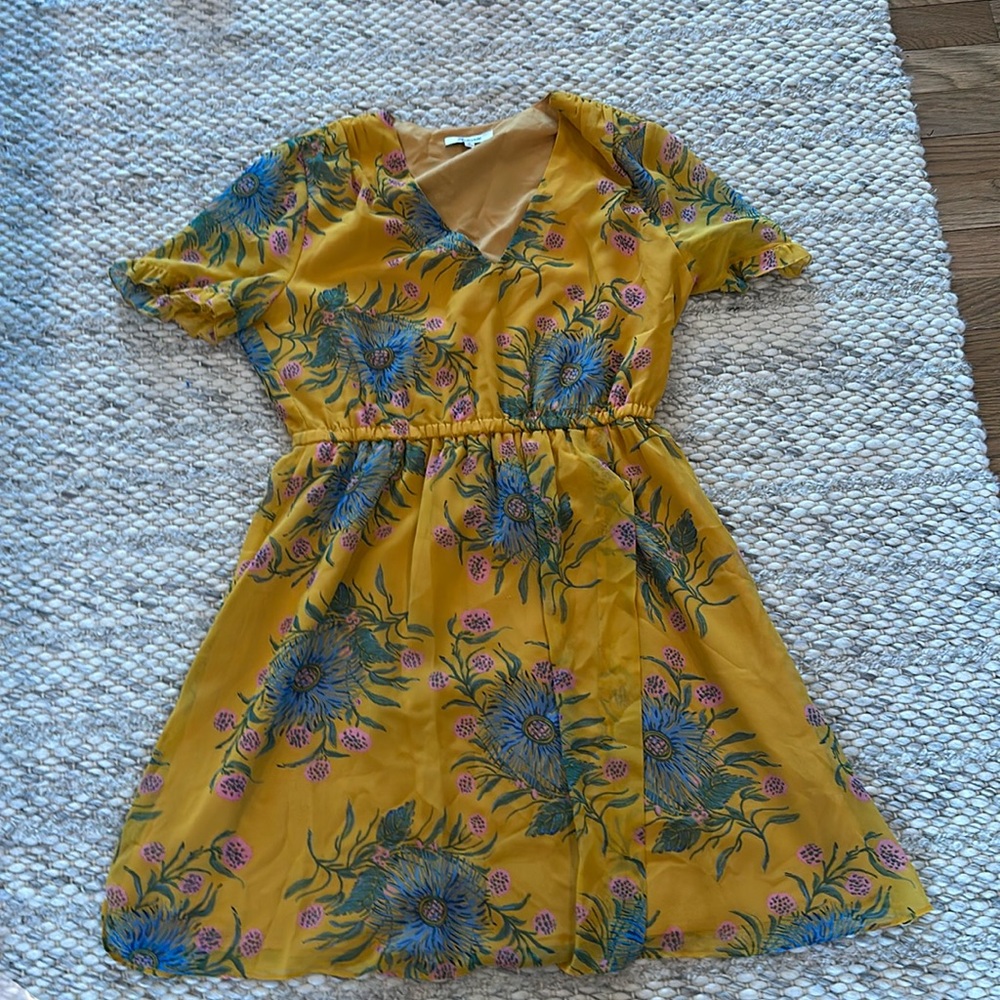 Madewell yellow flower sundress